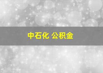 中石化 公积金